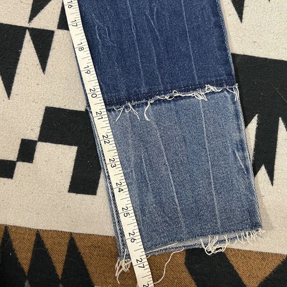 Hollister Jeans Size 23 Curvy High Rise Mom Denim Stretch Colorblock Patchwork - Picture 10 of 14